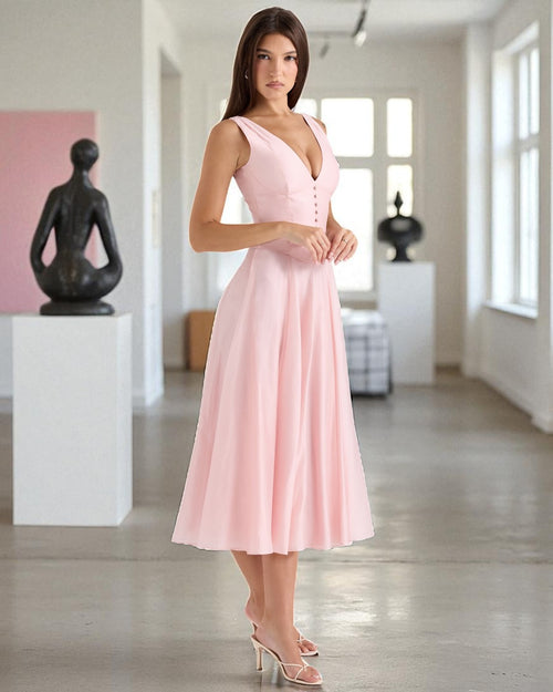 Paisley Midi Dress - Pink