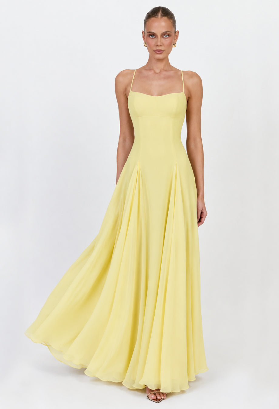 Paloma Butter Yellow Formal Wedding Guest Maxi Dress, maxi dress for beach wedding guest​, flowy maxi dress wedding guest