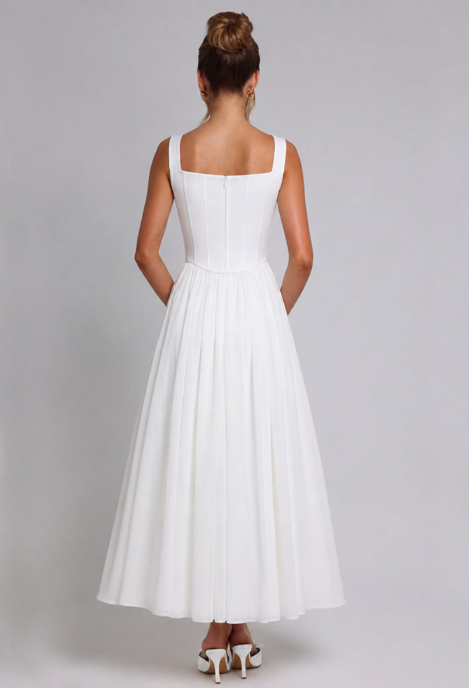 Polina White Corset Maxi Dress, white wedding dress, white corset maxi dress​,   corset white maxi dress​