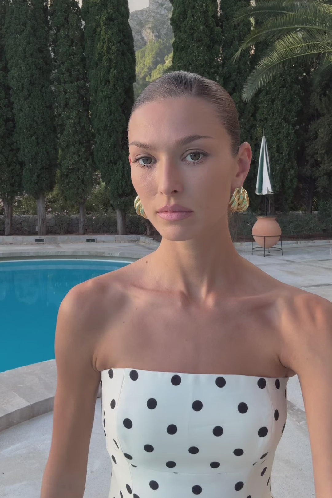 Lucia Midi Dress - Black Polka Dot Print