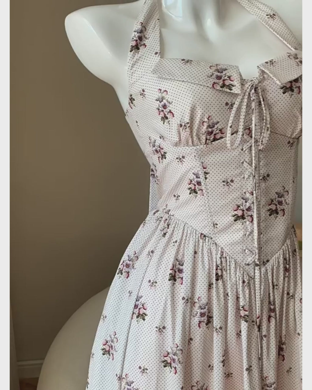 Minerva Women’s Cotton Floral Halter Neck Midi Dress, floral wedding dress, long floral dress​, floral cocktail dress​