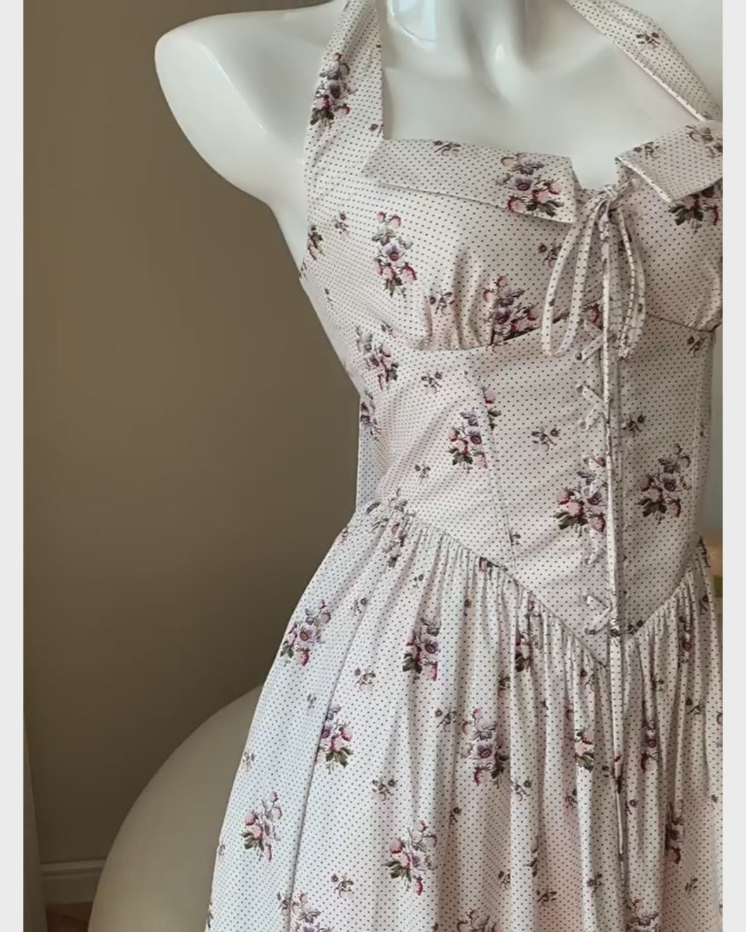 Minerva Women’s Cotton Floral Halter Neck Midi Dress, floral wedding dress, long floral dress​, floral cocktail dress​