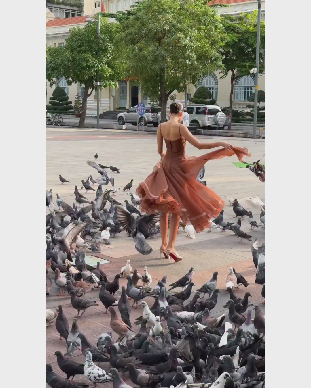 Anais Brown Midi Dress for Ladies, brown dress women, brown formal dress​