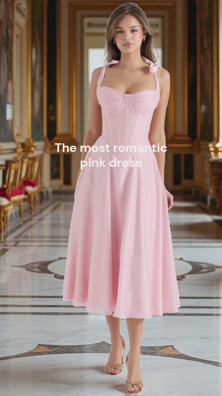 Victoria Midi Dress - Pink