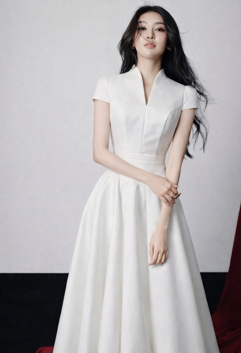 Betty white Midi Dress, house of cb white dress​, white dress women's clothing​, white long dress​