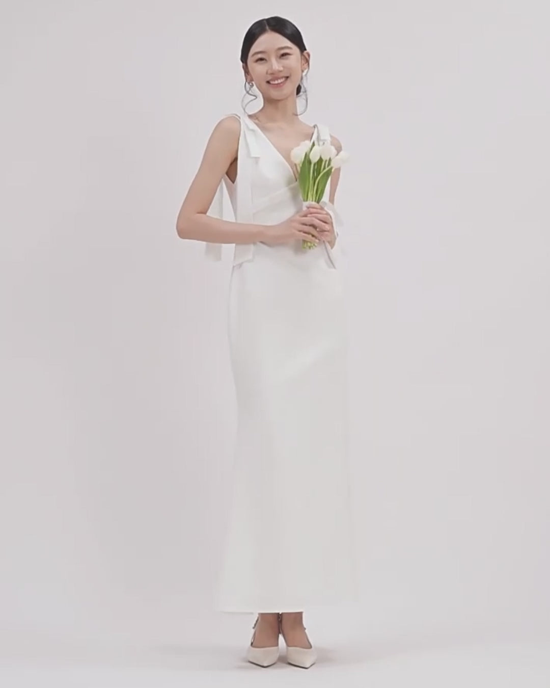 Parina White Midi Dress, bridal shower dress, white bridal shower dress for bride​