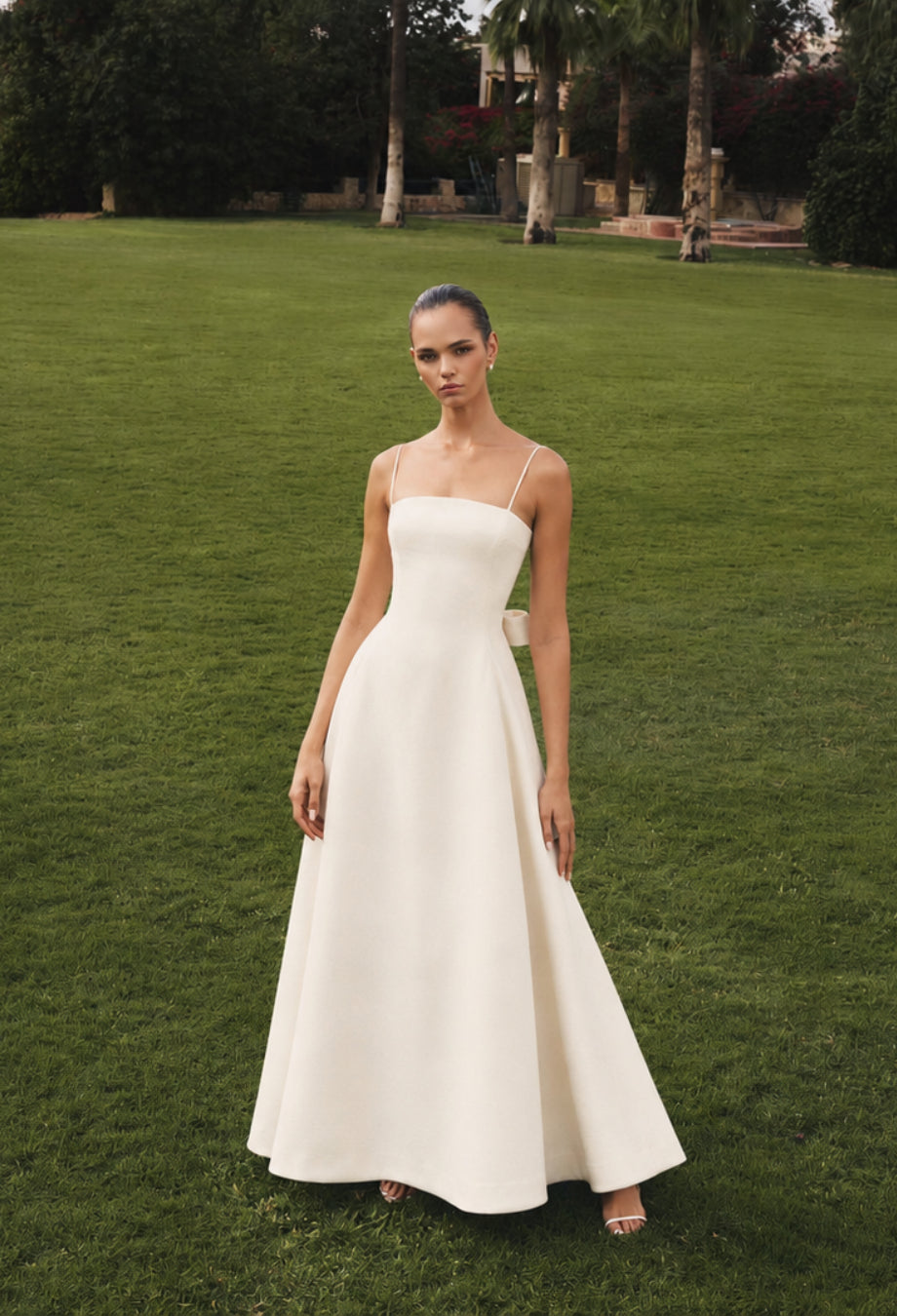 Carmenne Ivory Maxi Dress for Graduation or Cocktail Parties