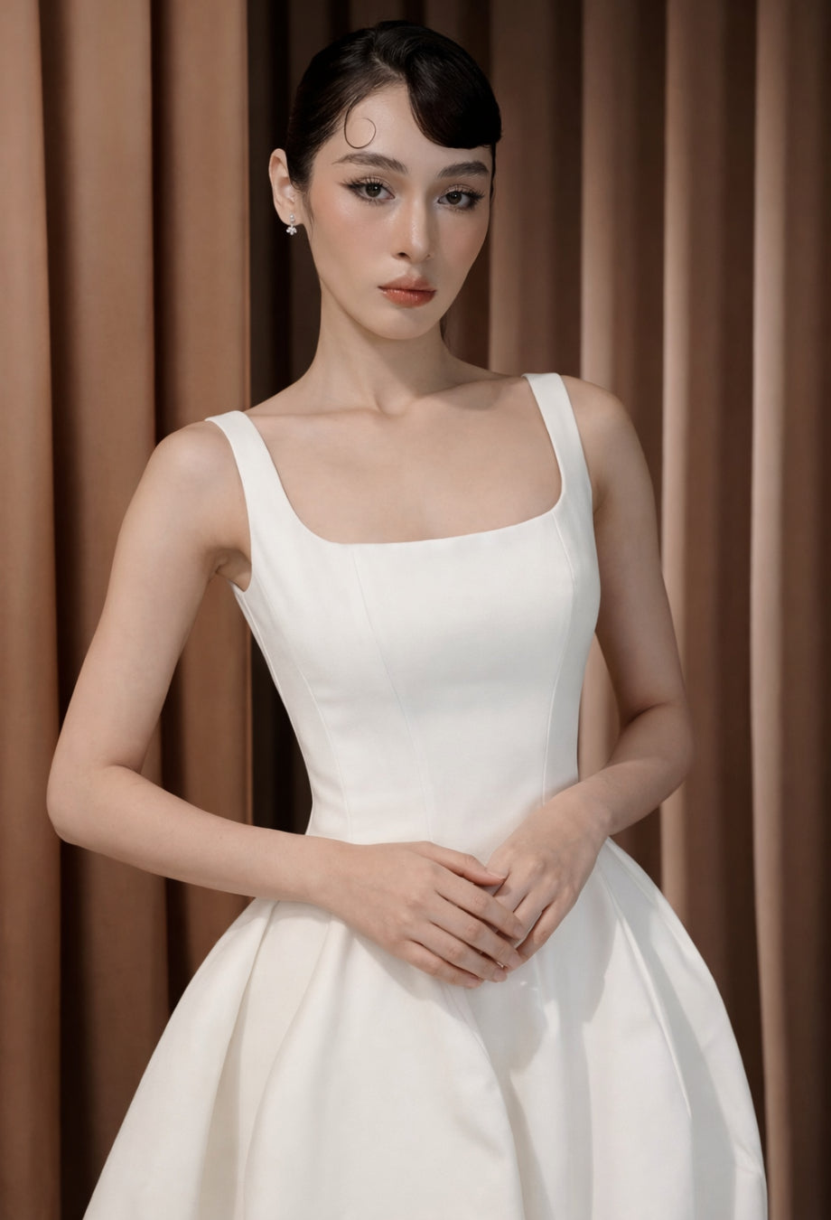 Claretta Pleated Mini Dress, summer dress for women, women summer dress, a white summer dress​