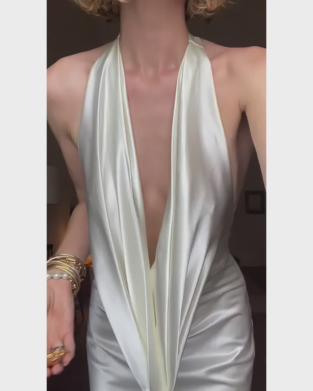 Linette Ivory Satin Gown, satin prom dress, maxi satin dress, satin dress dress