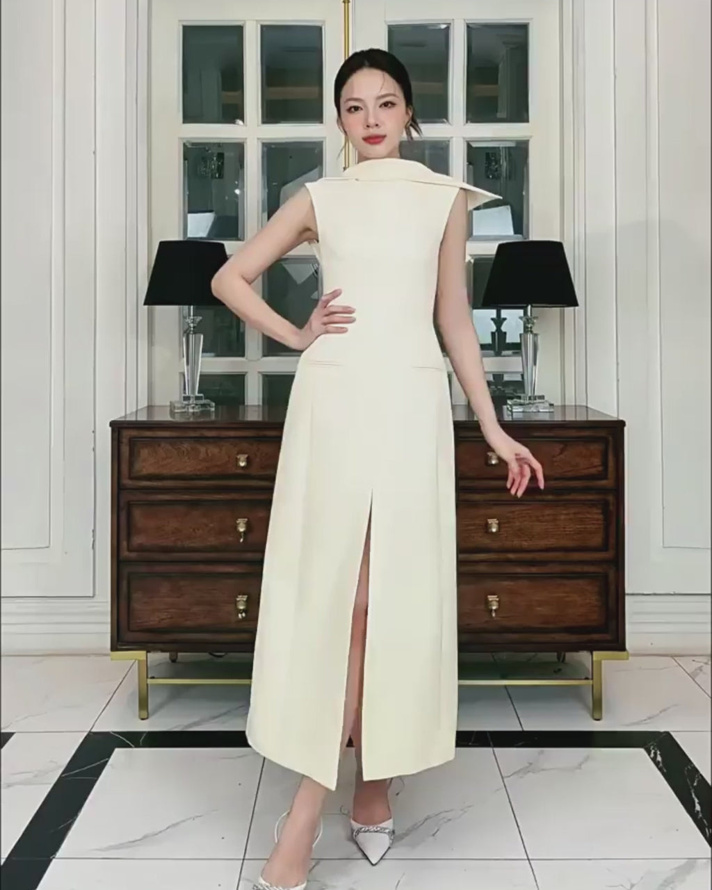 Salone Ivory Midi Dress, midi prom dress, midi dress special occasion