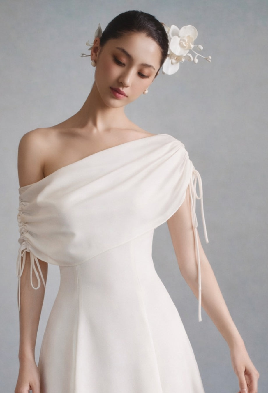 Lauren Ivory Satin Midi Dress, dress satin dress​, satin dress silk, long satin dress