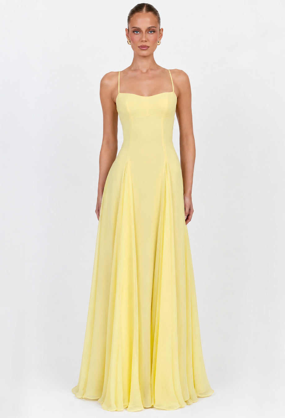 Paloma Butter Yellow Maxi Dress, long maxi dress for wedding guest, yellow maxi dress wedding guest
