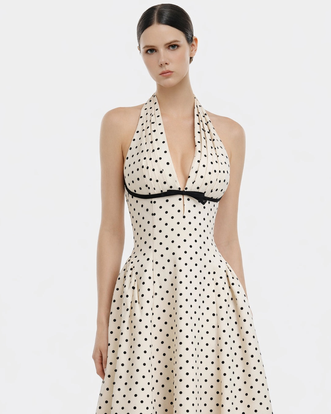 Quinn Micro Polka Dot Dress Midi Dress for Women, princess polly polka dot dress, reformation polka dot dress