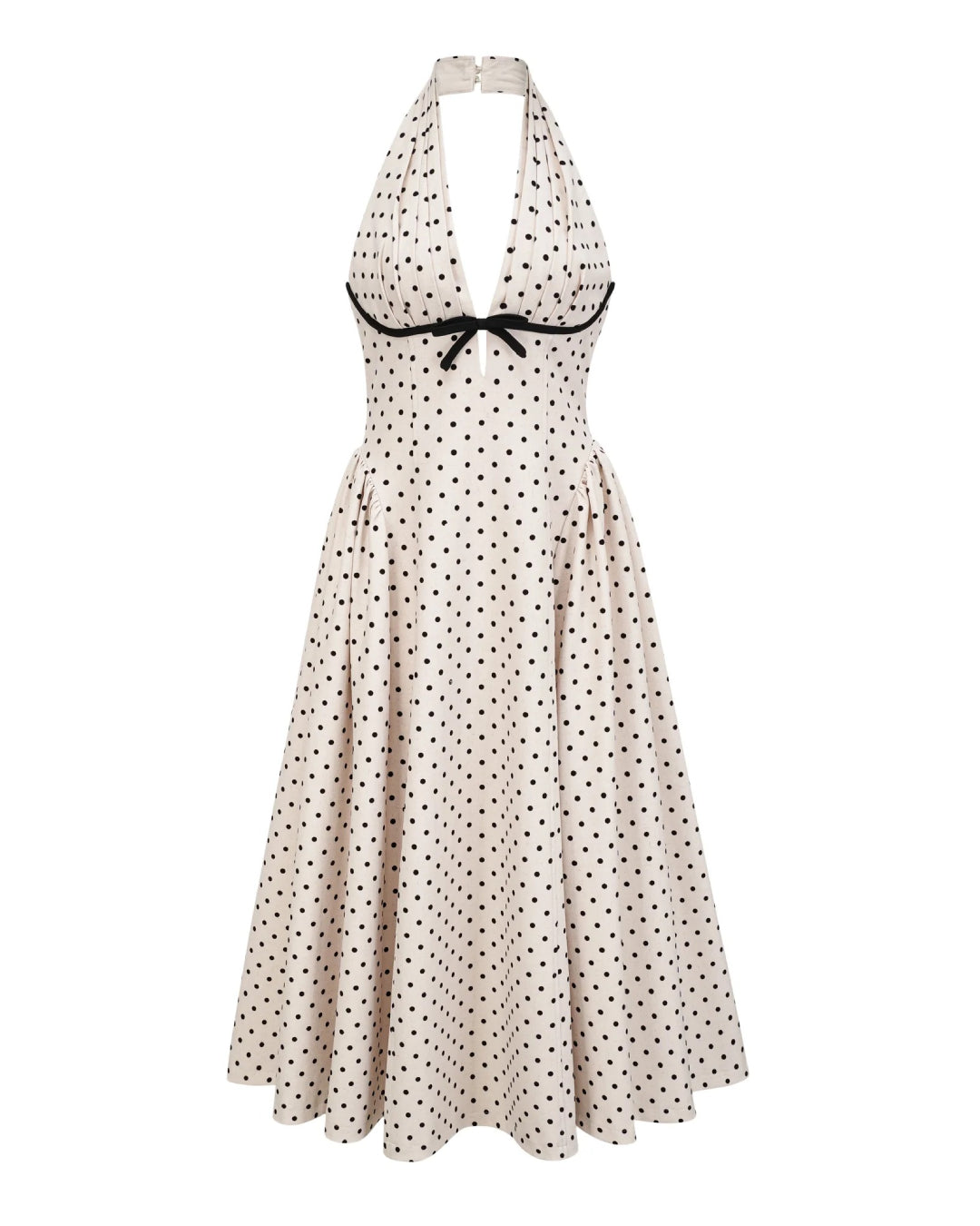 Quinn Midi Dress - Black Polka Dot Print