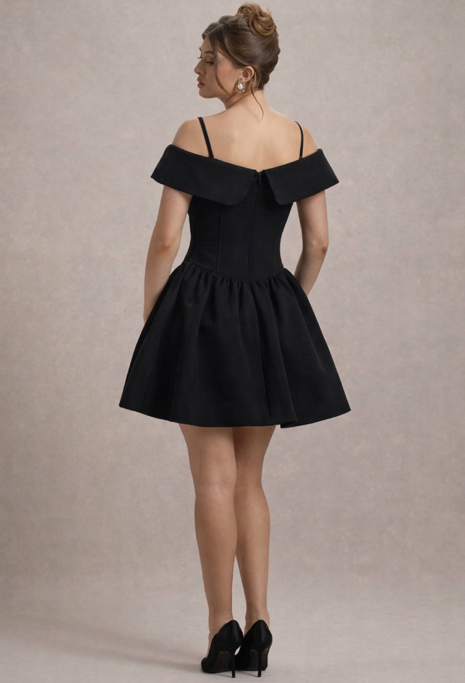 Raquel Black Babydoll Corset Mini Dress