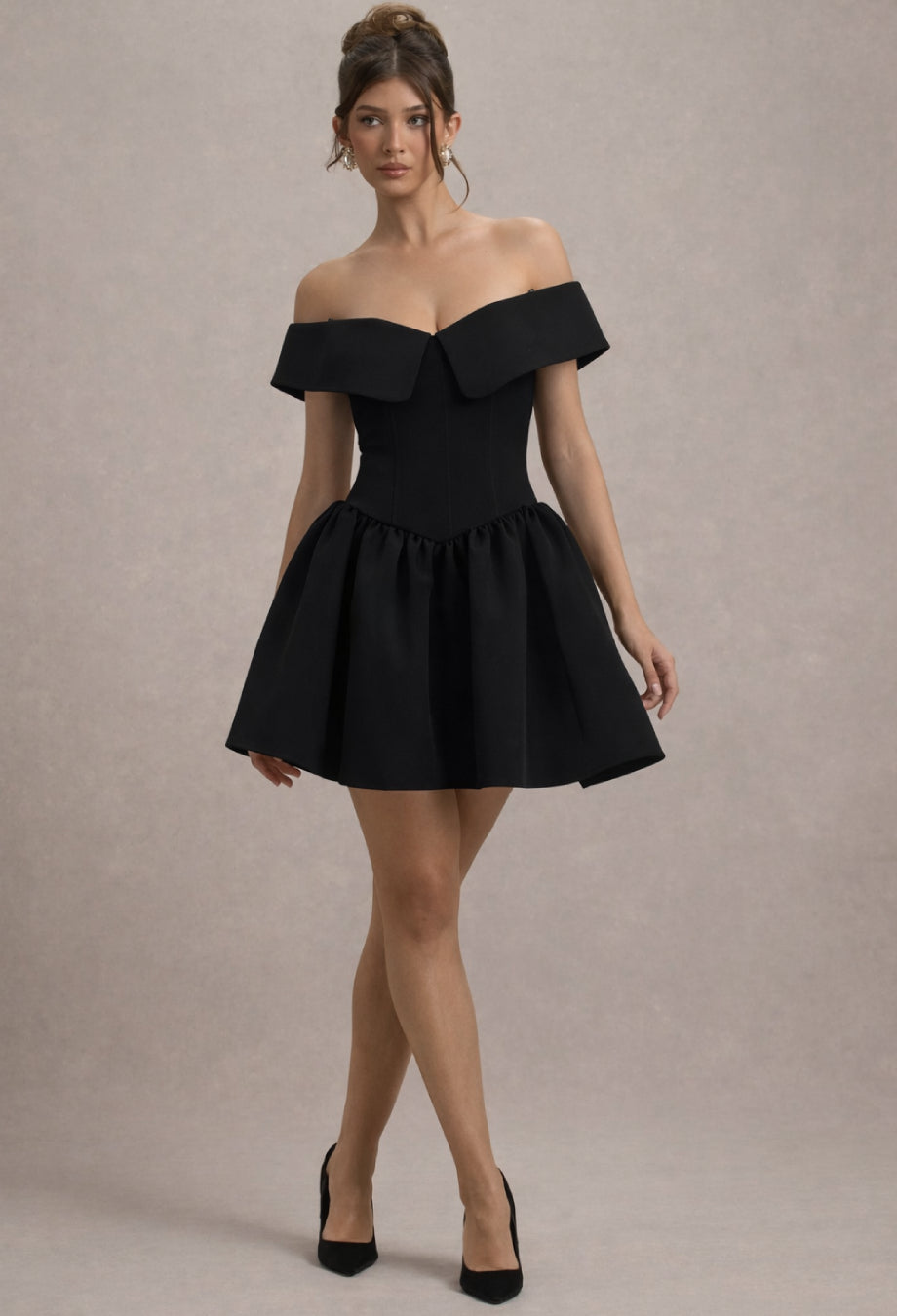 Raquel Black Babydoll Corset Mini Dress, mini dress for women​, black corset mini dress​, black corset dress mini​