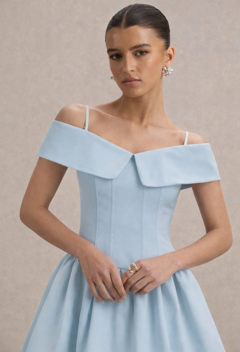 Raquel Blue Babydoll Corset Mini Dress