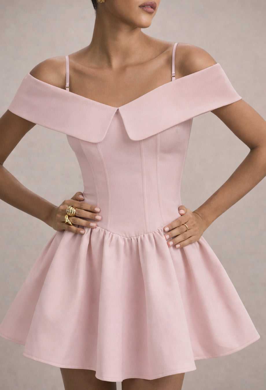 Raquel Pink Babydoll Corset Mini Dress, corseted mini dress​, mini pink corset dress​