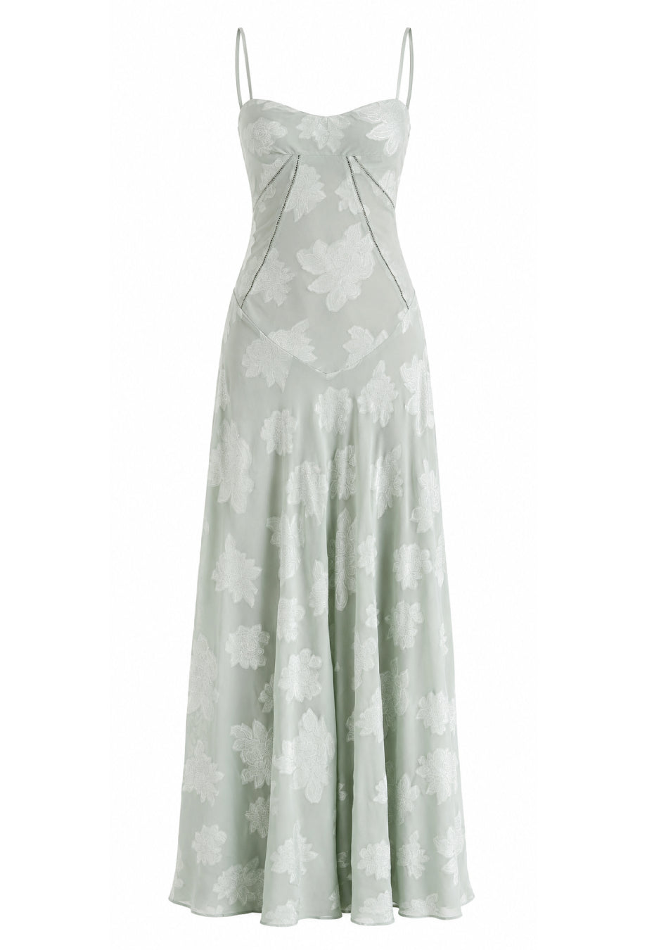 Seren Vintage Floral Lace Back Maxi Dress in Pistachio Green, bridal cocktail dress​, cocktail dress canada​