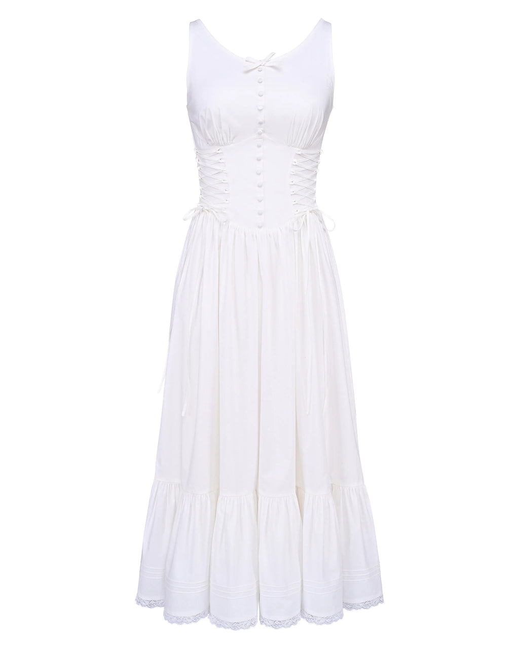 Sienna Ivory Cotton Midi Dress, white summer dress, dress summer cotton​, summer dress for women