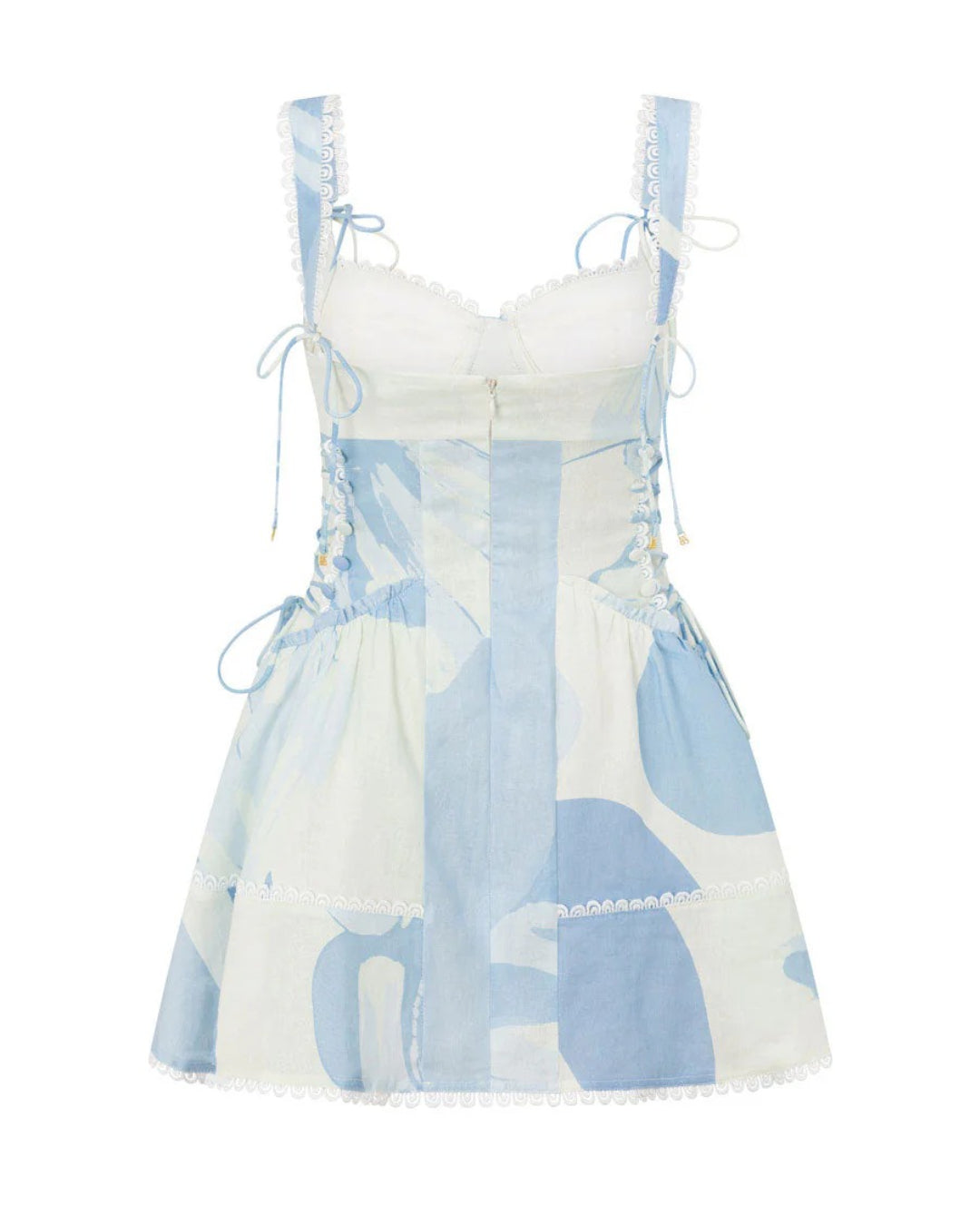 Sofia Mini Dress, White Blue dress, brunch outfits, dress mini dresses, dress with white, meshki canada