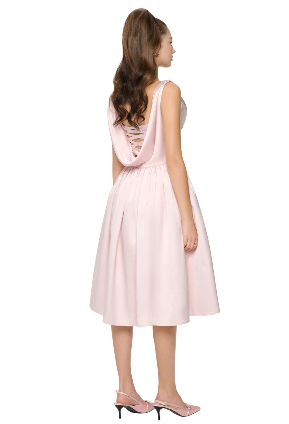 Tiffany Soft Pink Midi Dress, pink dress classy, a pink dress