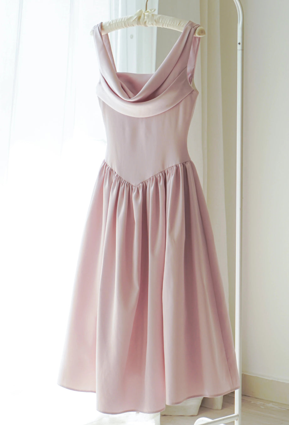Tiffany Soft Pink Midi Dress, pink dress cute, pink dress fancy