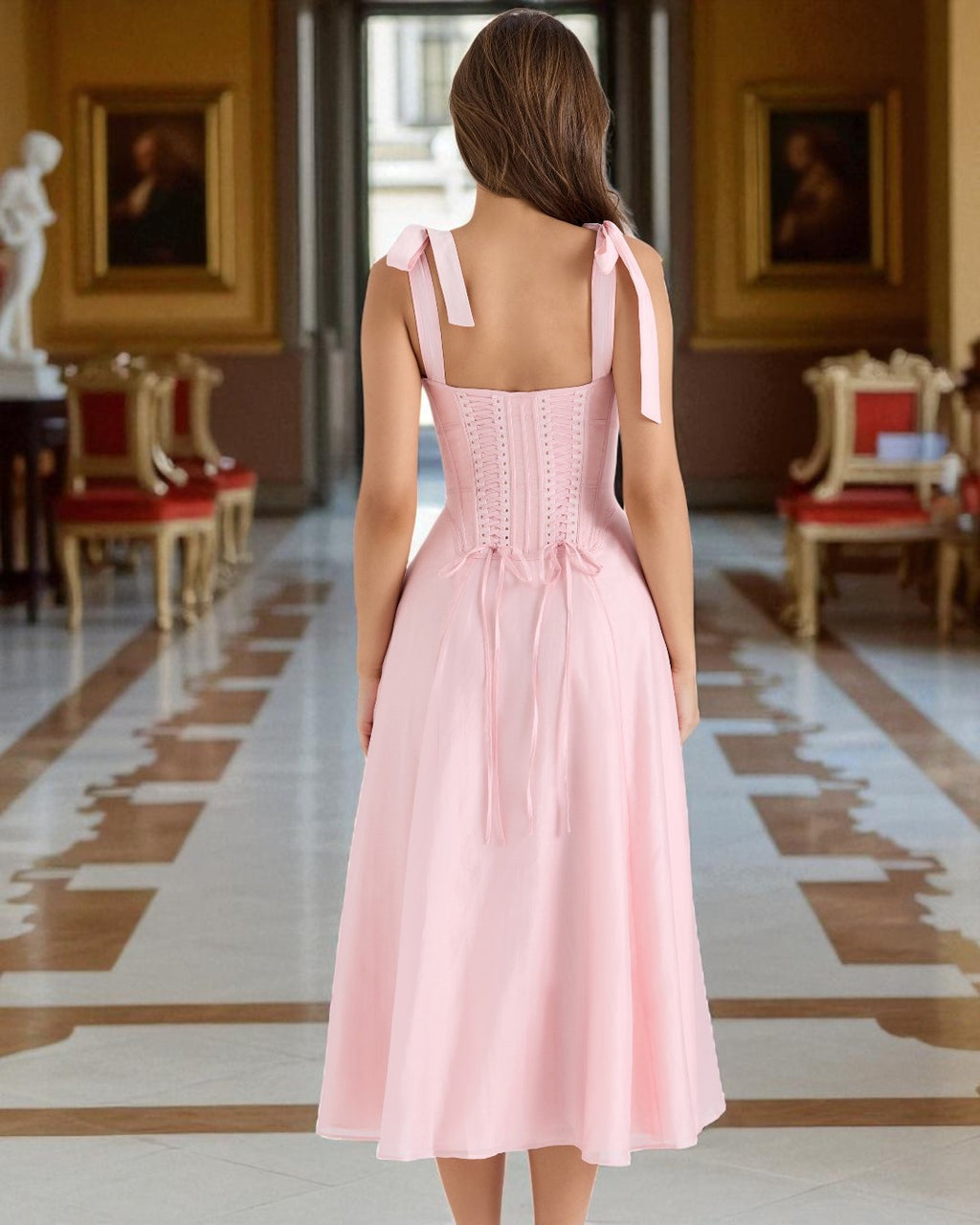 Victoria Midi Dress - Pink