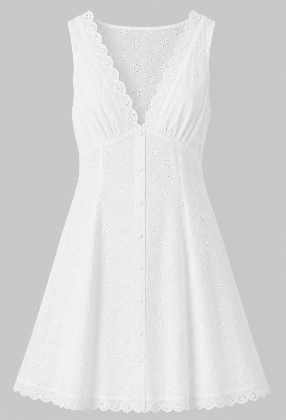 White Embroidered Floral Mini Dress, white summer dress​, dress summer white​, summer mini white dress