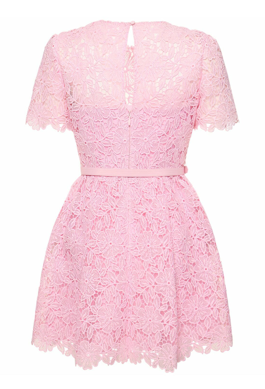 Willow Pink Embroidered Floral Lace Mini Dress with sleeves, lace mini dress with sleeves​