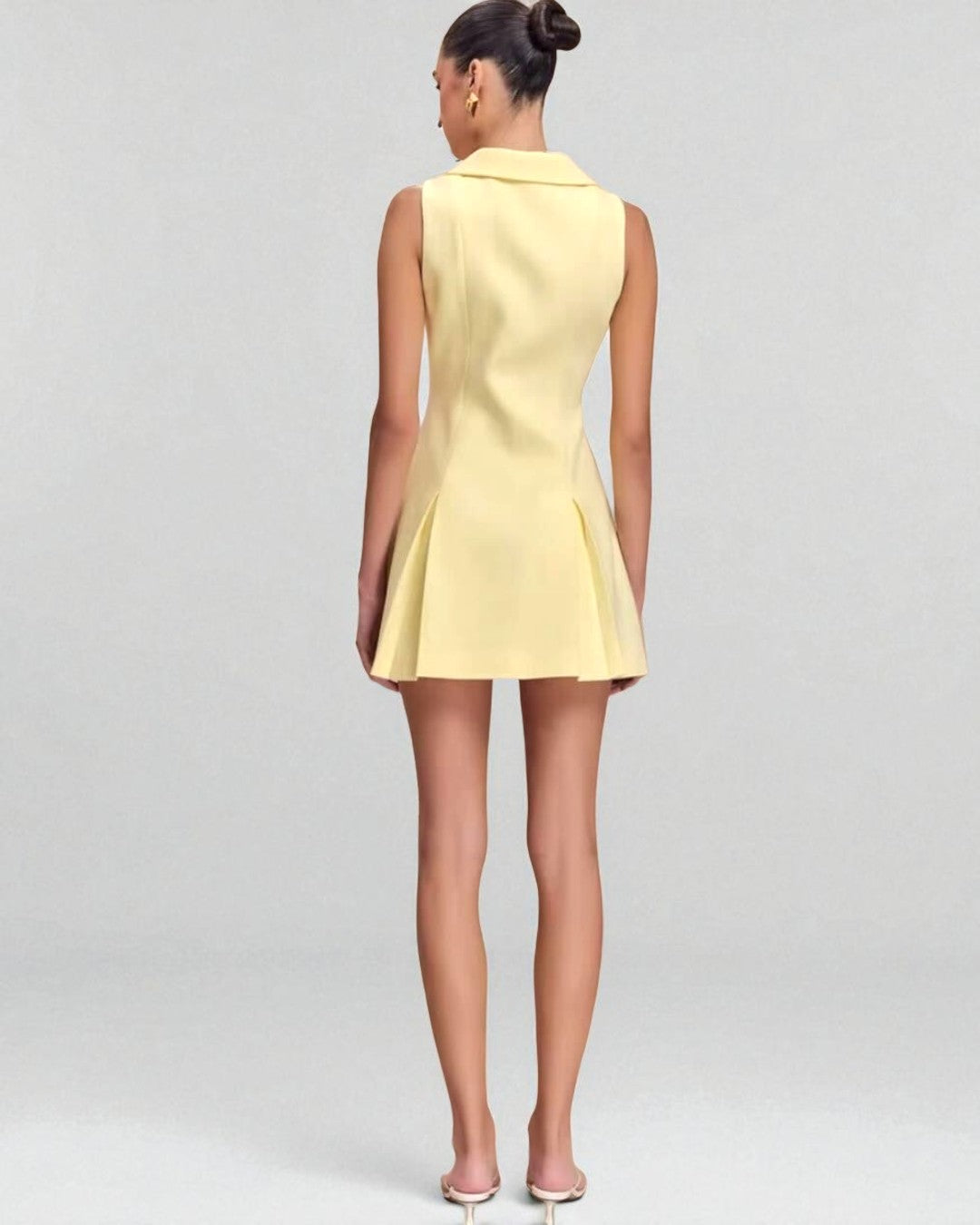 Yellow Cinched A-Line Mini Dress