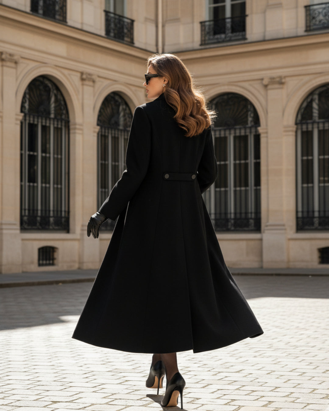 Ysabella Black Long Coat for Women, fall coats for women​, women coats​, black mac coat womens​